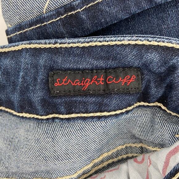 Earl Jeans Women's Size 6 Cuffed Crop Straight Leg Stretch Denim Blue Mid Rise - Picture 5 of 11
